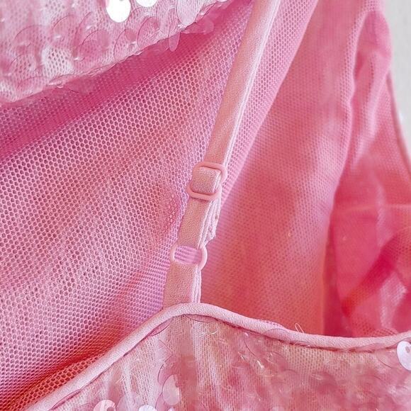 WAYF Megan Tank Sequin Cowl Neckline Sz M Date Night Party Festival Y2K Fairy - Picture 6 of 10